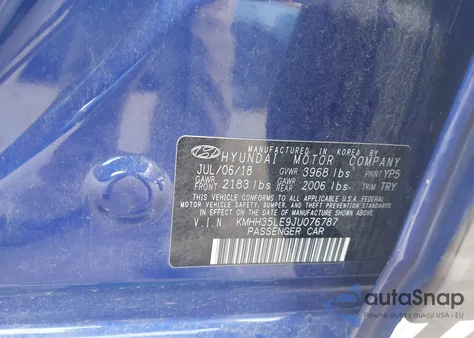 2018 Hyundai Elantra Gt z USA, uszkodzony, nr VIN KMHH35LE9JU076787